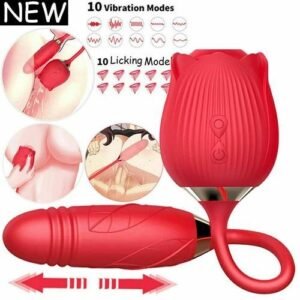 2 in 1 Rose-shaped Clit Sucking Vibrator