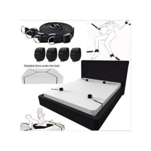 Bed Strap Bed Bondage Handcuffs Set - Black