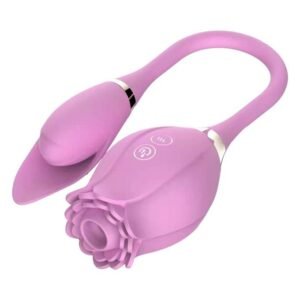 2 In 1 Rose Shape Sucking Vibrator Sucker- Oral
