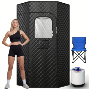 Portable Pentagonal Home Sauna Tent – Quick-Heating Steam Sauna with Remote Control, Folding Chair & Floor Mat, for Indoor & Outdoor Relaxation